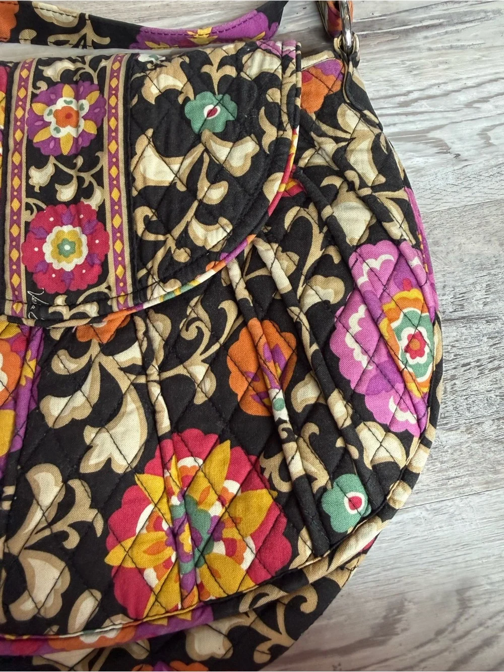 Vera Bradley The Frannie Quilted Crossbody In Retired Pattern Suzani